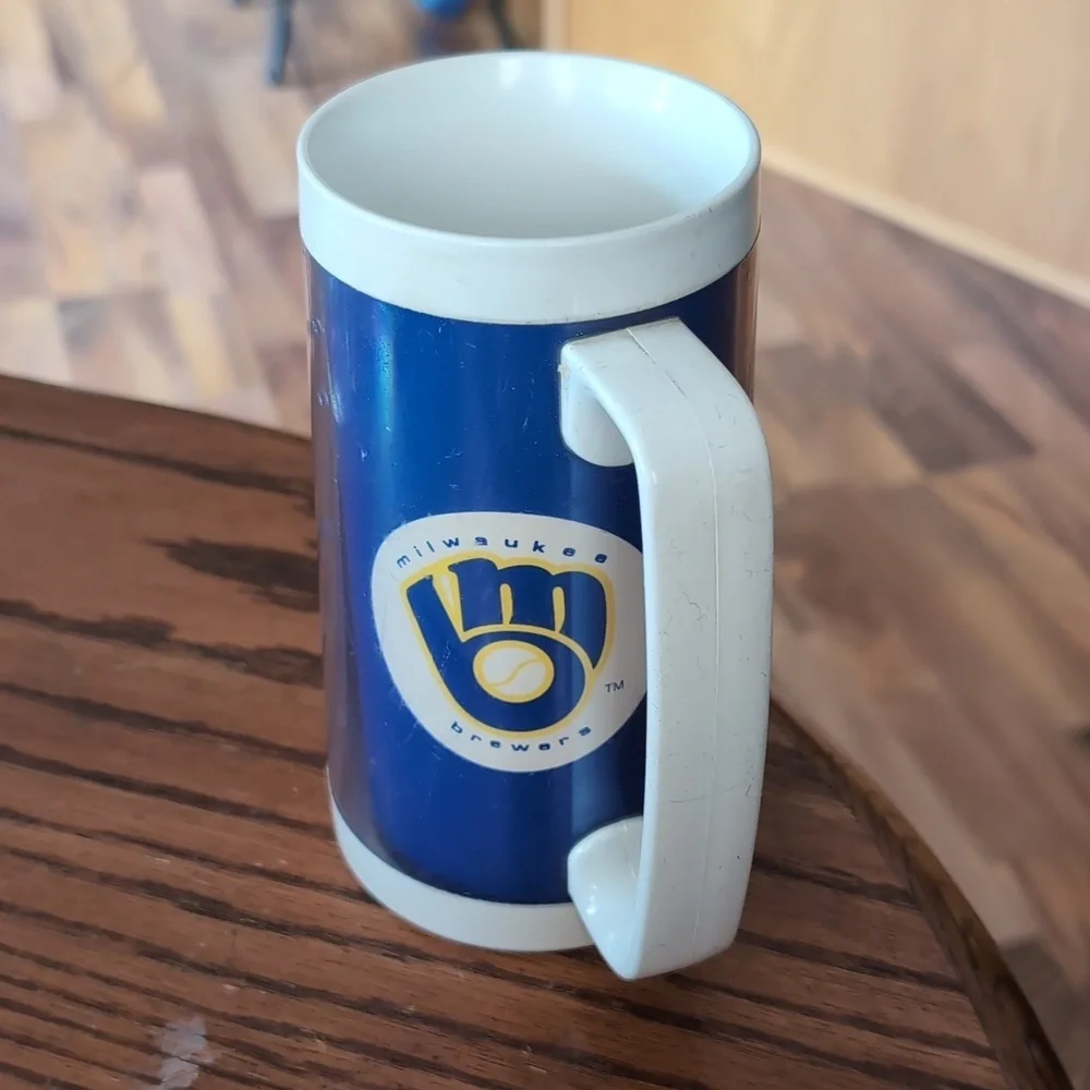 80s Milwaukee Brewers Beer Stein 16oz. Insulated Cup Plastic Double Walled